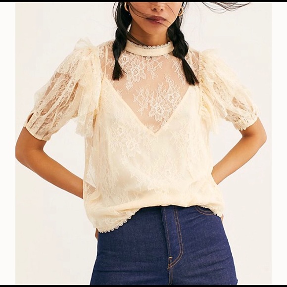 Free People Tops - Free People Secret Admirer Blouse eggnog